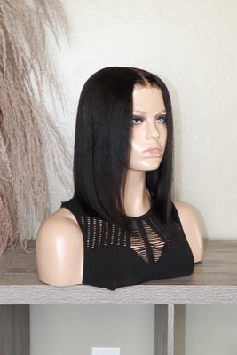 NADULA 12&quot; Kinky Straight Bob 7x5&quot; HD Lace Wig