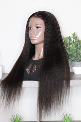 CURLY ME 26&quot; Kinky Straight 13x4&quot; HD Lace Pre Everything Wig