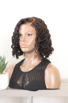 UNICE 12&quot; Jerry Curly Curved Side Parted Bob 7x5&quot; Bye-Bye Knots. Pre-Everything Lace Wig