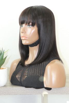 UNICE 12&quot; Straight Human Hair Bob with Bangs
