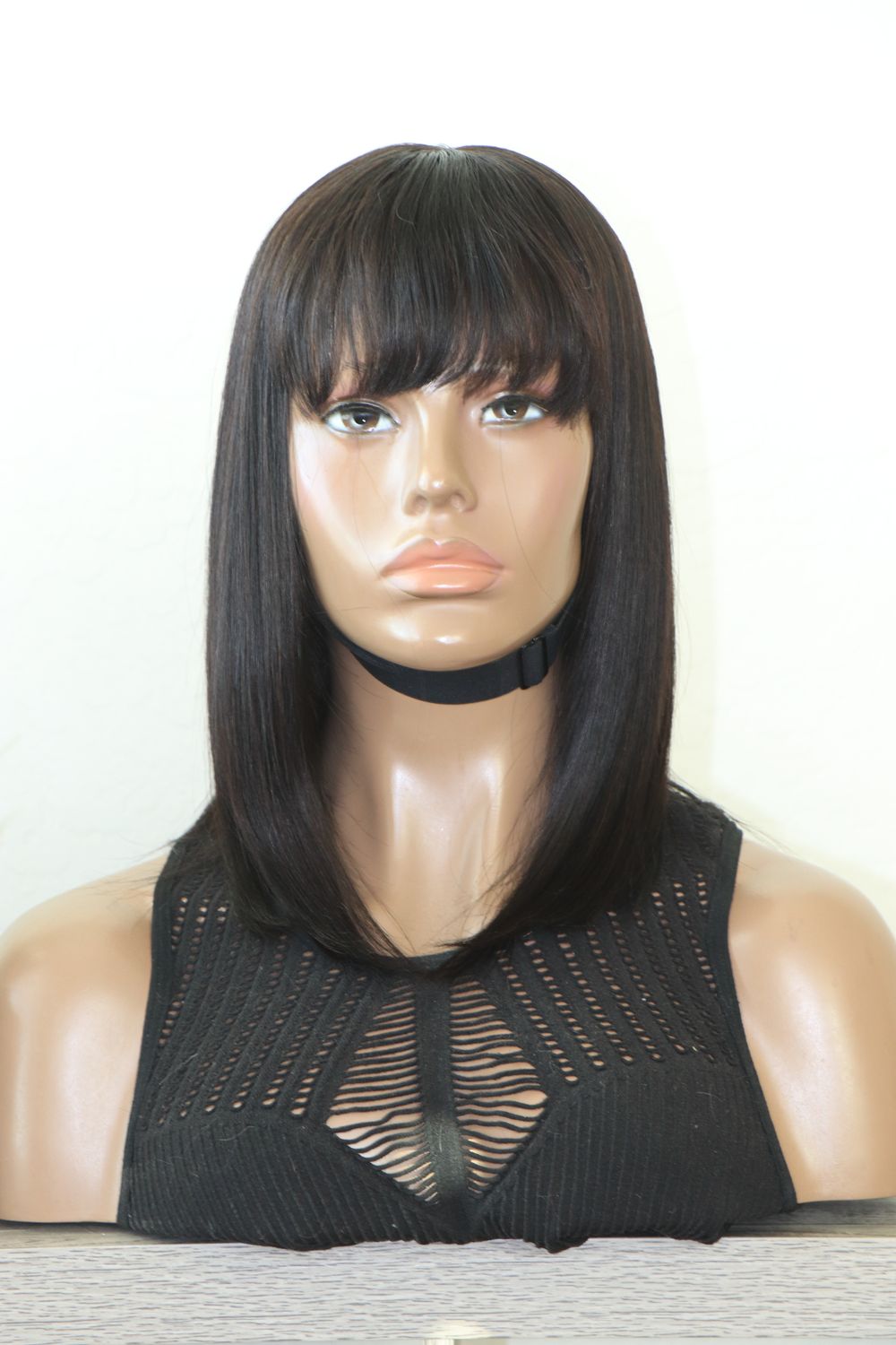 UNICE 12&quot; Straight Human Hair Bob with Bangs