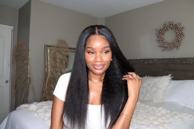 DORSANEE 20&quot; Kinky Straight 4x4 Lace Wig Pre-Plucked Ready To Wear