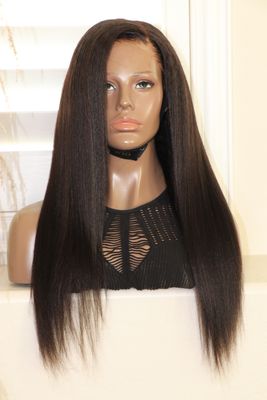 YWigs 20&quot; Italian Yaki Kinky Straight 13x6&quot; HD Swiss Lace Wig