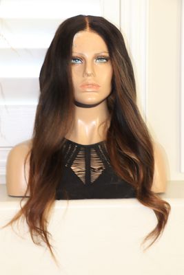 KLAIYI 22&quot; Yaki Straight 2in1 Dual Flip &amp; Go Lace Wig *READ DESCRIPTION*