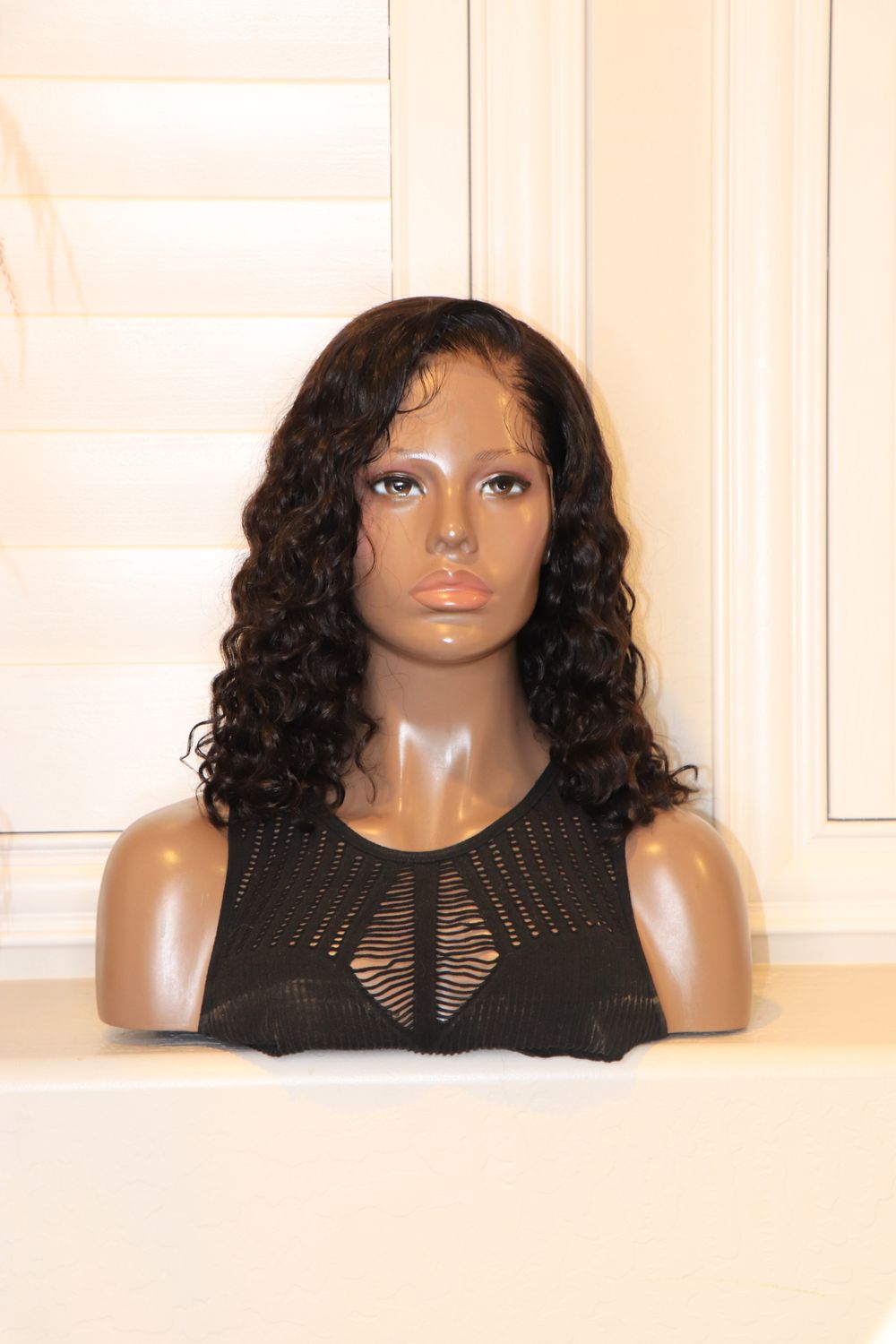 Eayon Hair 14&quot; Water Wave Virgin Brazilian Bob 360 Lace Wig *Tinted Lace*