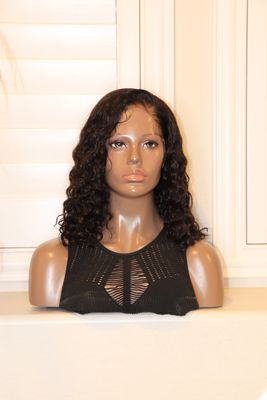 Eayon Hair 14&quot; Water Wave Virgin Brazilian Bob 360 Lace Wig *Tinted Lace*