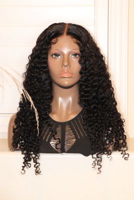 Unice 24" Burmese Curly Finger Coiled Ends 7x5" 200% Density Bye-Bye Knots Lace Wig