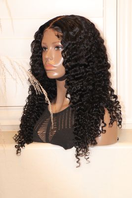 Unice 24" Burmese Curly Finger Coiled Ends 7x5" 200% Density Bye-Bye Knots Lace Wig