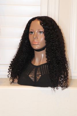 JULIA HAIR 24" Kinky Curly 4x4 Transparent Glueless Air Wig Lace Front Wig