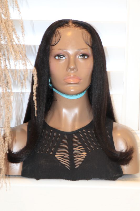 ASHIMARY 16" Yaki Straight Flip Out Curl 6x4.5 HD Lace Wear &amp; Go Lace Wig Pre Plucked &amp; Bleached Knots