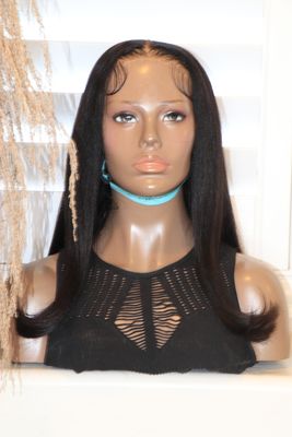 ASHIMARY 16" Yaki Straight Flip Out Curl 6x4.5 HD Lace Wear &amp; Go Lace Wig Pre Plucked &amp; Bleached Knots