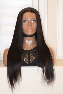 MY UNI WIGS 22" Yaki Straight Invisi-Strap 360 HD Bye-Bye Knots Lace Wig *Defective*