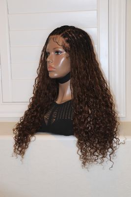 YWIGS 22" Bohemian Curly Miracle Braided Full Lace Wig Color T1b/4