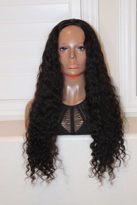 Isee 24" 100% Human Hair Burmese Curly 180% Density Drawstring Half Wig 3d Domecap