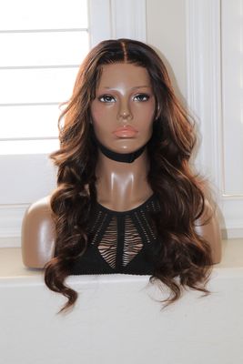 RPGSHOW 20" Blowout Layered Dark Brown With Highlights 13x6" HD Tinted Swiss Lace Wig