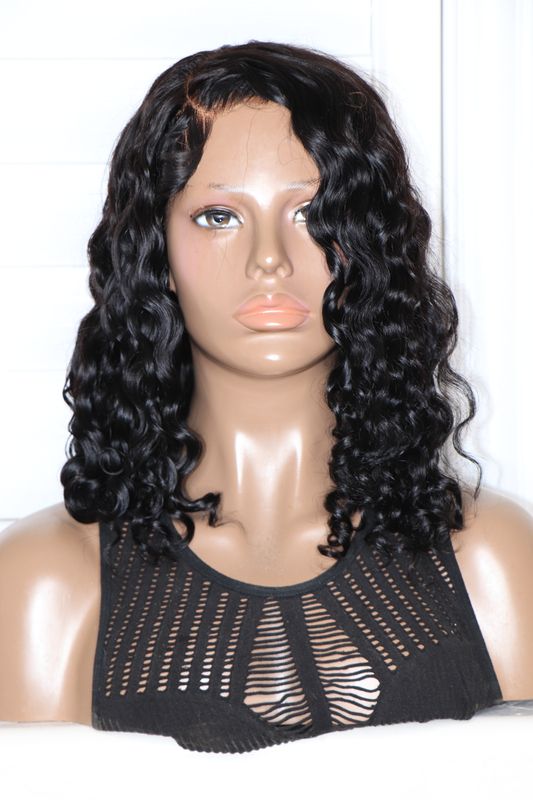 UNICE 14" Curly Wavy Curved Side Part 6x4" Bye-Bye Knots Wear &amp; Go Lace Wig