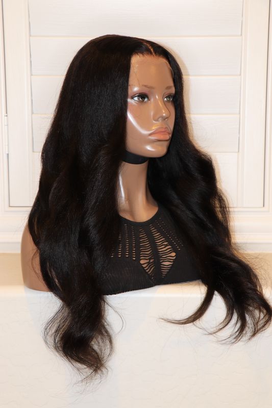 LUVME 24" Kinky Body Wave 7x6" HD Wig Pre-Plucked Bleached Knots 250% Density
