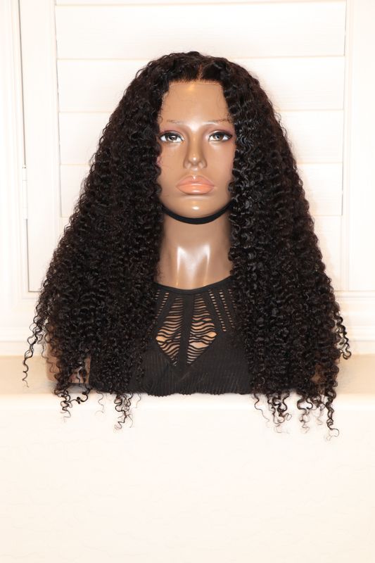 UNICE 24" Kinky Curly 13x4" Transparent Lace Wig 180% Density
