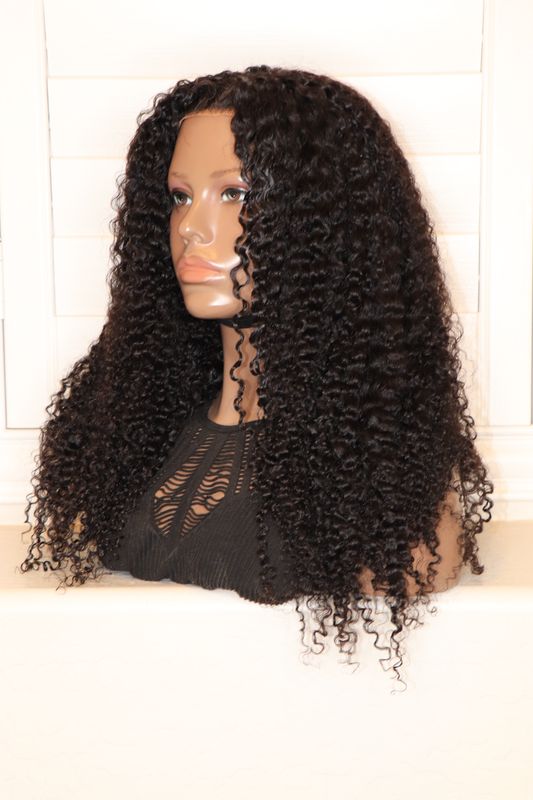UNICE 24" Kinky Curly 13x4" Transparent Lace Wig 180% Density