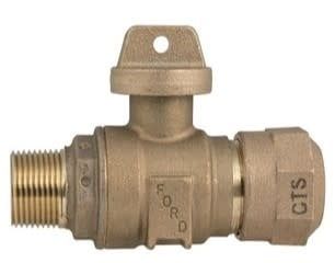 1 IN FORD BRASS CTS X MALE BALL VALVE