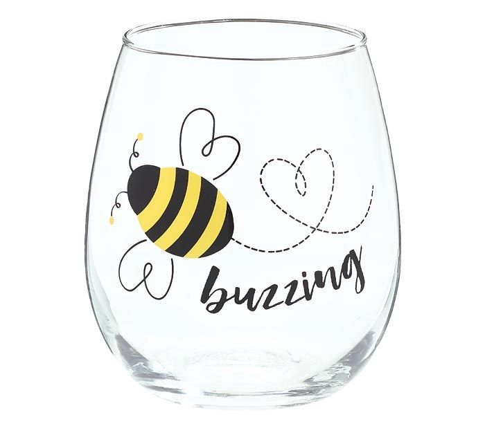BEE BUZZING WINE GLASS
