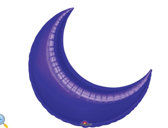 26” MYLAR CRESCENT BALLOON, COLOR: PURPLE