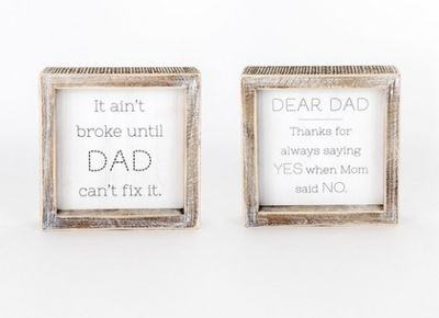 DAD/YES WOOD SIGN