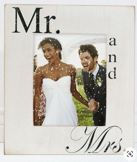 MR AND MRS 8X10 WOOD FRAME