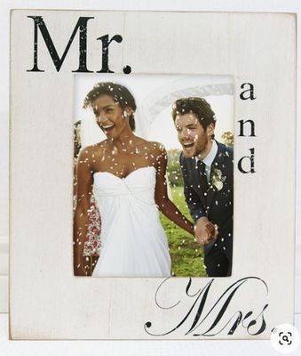MR AND MRS 8X10 WOOD FRAME