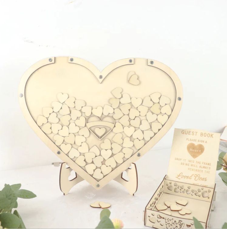 13&quot; WOOD DROP TOP HEART FRAME