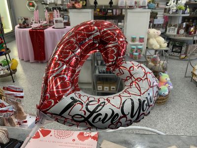 MINI RED/WHITE OPEN HEART MYLAR