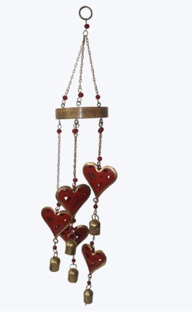 METAL HEART WIND CHIME