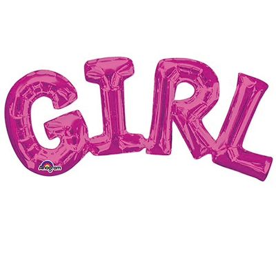 22” PHRASE “GIRL” HOT PINK