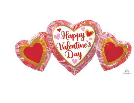 34&quot; MARBLE HEARTS TRIO