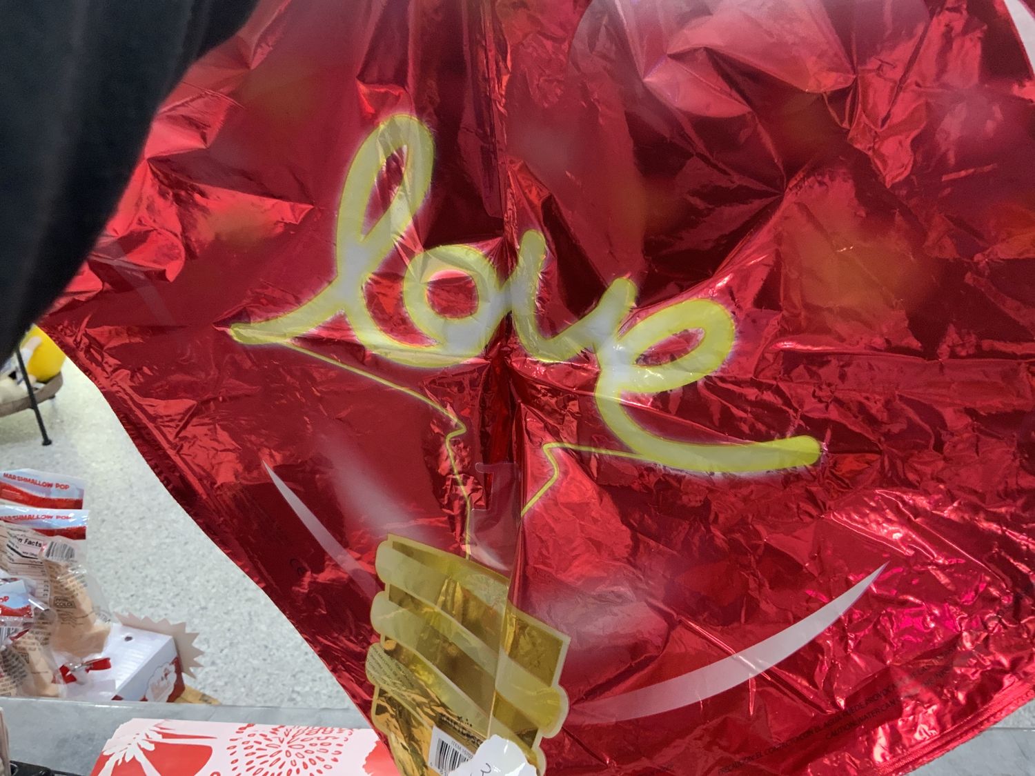 RED HEART LOVE BULB MYLAR