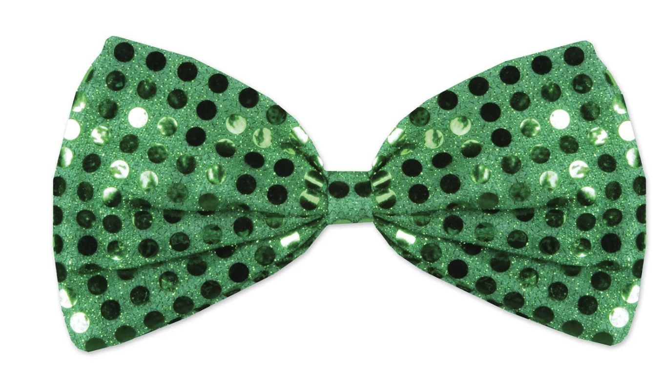 SEQUIN GREEN BOW TIE