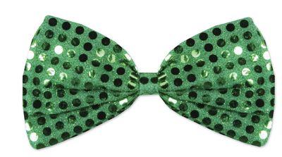SEQUIN GREEN BOW TIE