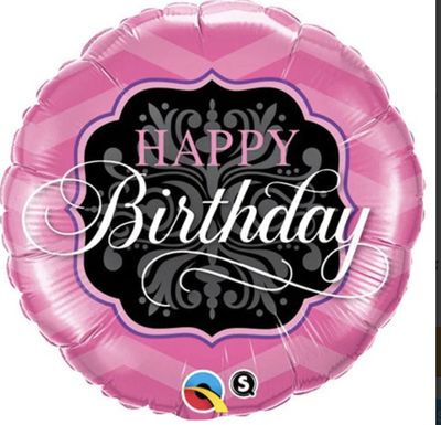 18” BIRTHDAY PINK &amp; BLACK