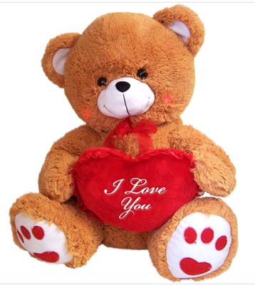 10&quot; BROWN BEAR W/ HEART