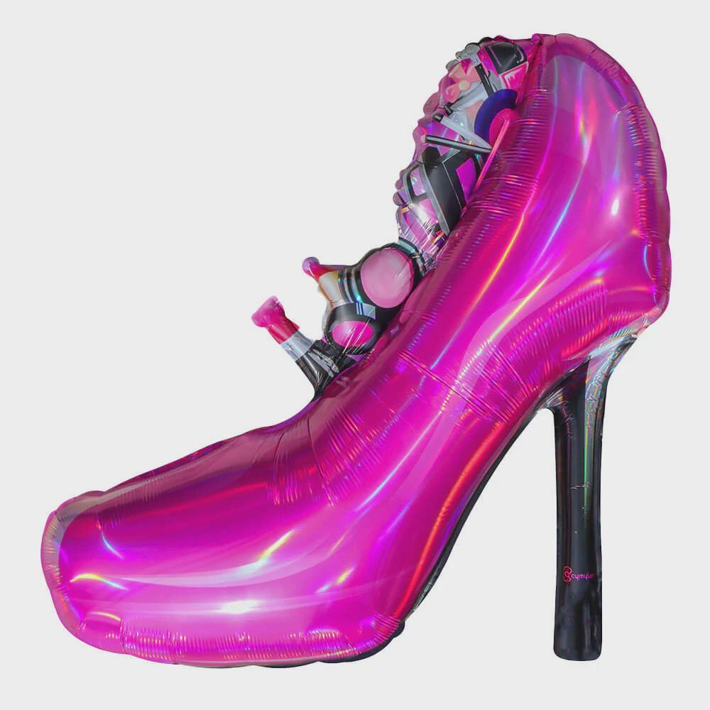 35” GLITZY HIGH HEELED SHOE