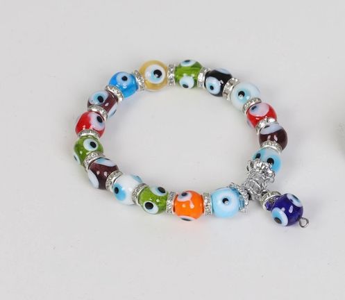 EVIL EYE STRETCH BRACELET, DESIGN: MULTI-COLOR