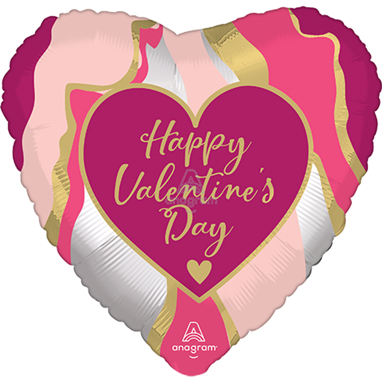 HVD MARBLED PINKS HEART MYLAR
