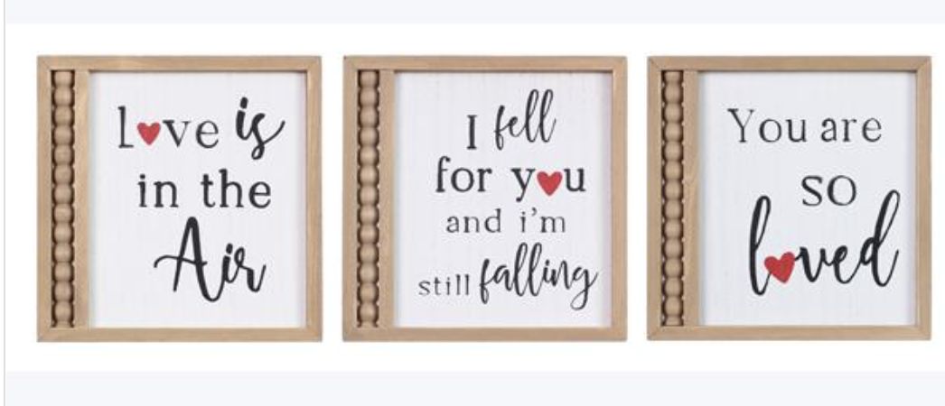 VALENTINE  SIGN WITH BLESSING BEADS
