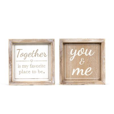 YOU AND ME/TOGETHER WOOD SIGN