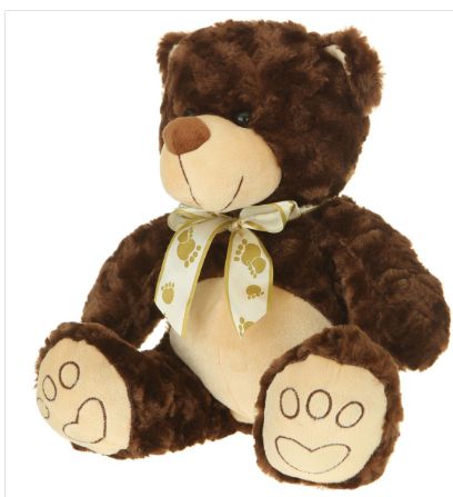 13&quot; DARK BROWN BEAR W/ HEART