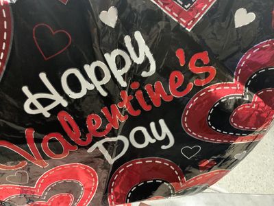 HVD BLACK/RED HEART MYLAR