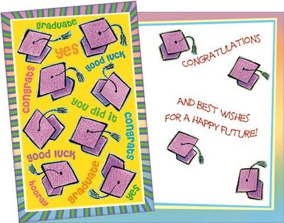 GREETING CARD -PURPLE GRAD CAP