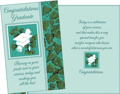 GREETING CARD- CONGRATULATIONS GRADUATE GREEN