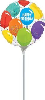 9” MINI HBD MULTI-COLORED BALLON MYLAR