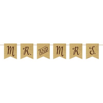 BURLAP MR AND MRS BANNER